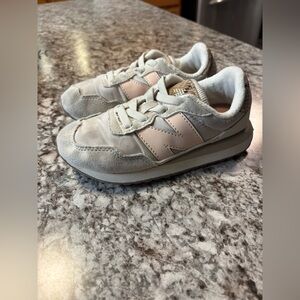 New Balance Kids Cream and Pink Sneakers